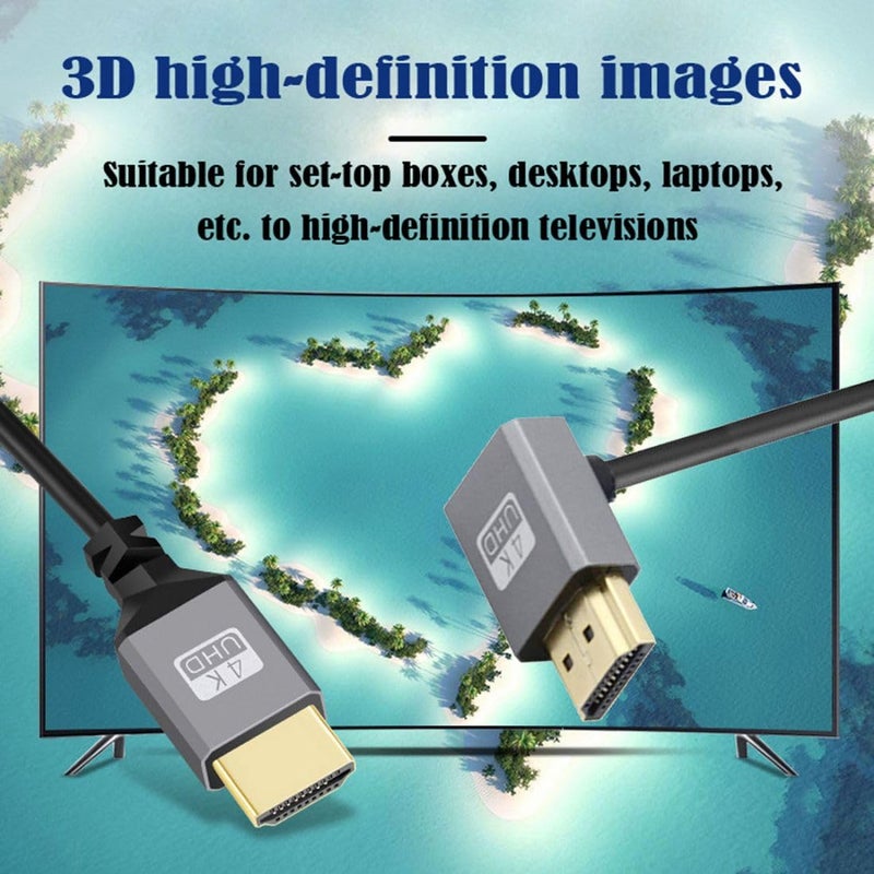 chenyang HDMI Stretch Coiled Cable HDMI 1.4 Type A Male to Male 4K 60hz 90 Degree UP Angled Extension Cable - Image 3
